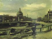 Vincent Van Gogh View of Amsterdam from Central Station (nn04) oil painting on canvas